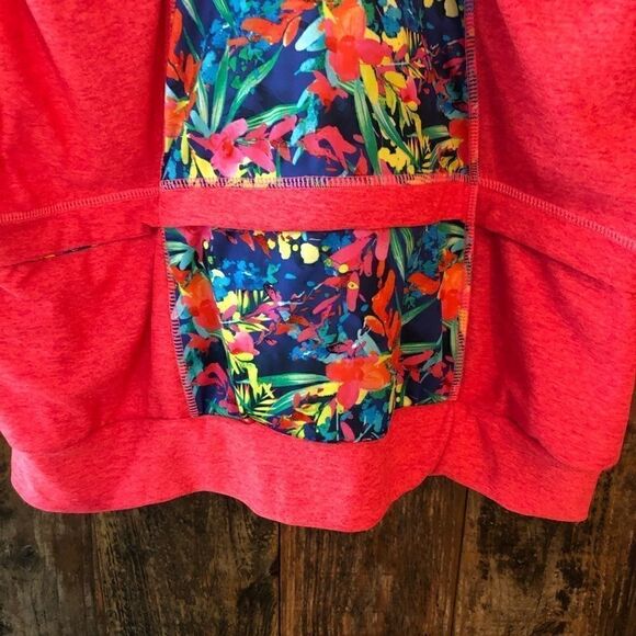 Zuma Blu Sz S Orange Floral Back Racerback Strappy Workout Exercise Yoga Top - Picture 10 of 10